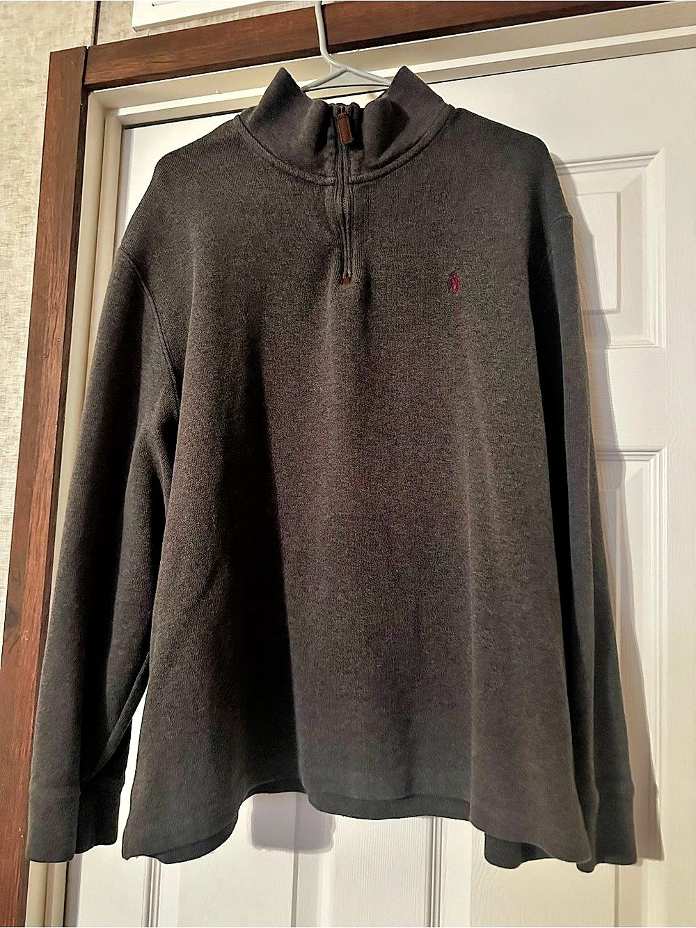 Polo Ralph Lauren Cotton Quarter-Zip Mockneck Sweater Gray XL